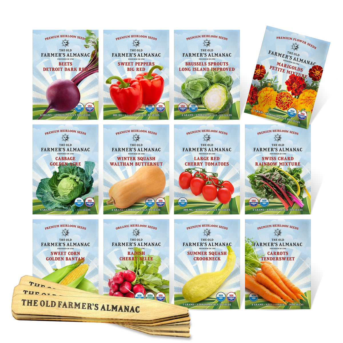 The Old Farmer's Almanac Heirloom Vegetable Garden Starter Kit with Wo –  SimplyGro