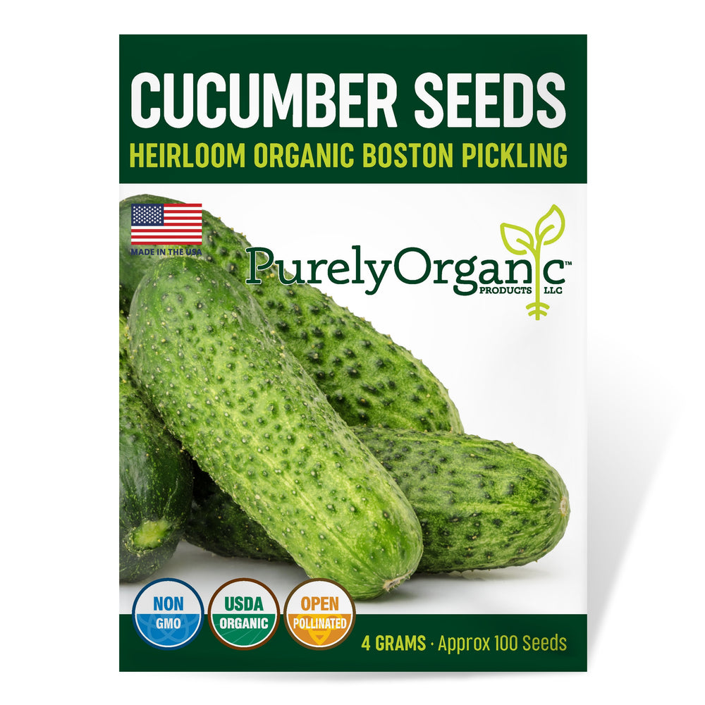 Purely Organic Boston Pickling Cucumber Seeds - USDA Organic, Non-GMO, Open Pollinated, Heirloom, USA Origin, Vegetable Seeds