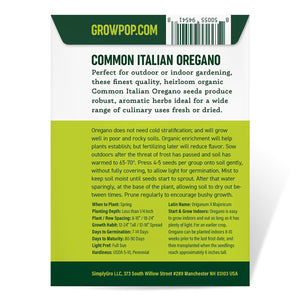 Purely Organic Common Italian Oregano Seeds