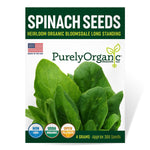 Purely Organic Bloomsdale Long Standing Spinach Seeds - USDA Organic, Non-GMO, Open Pollinated, Heirloom, USA Origin, Vegetable Seeds