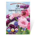 The Old Farmer's Almanac Bachelors Button Seeds - Premium Non-GMO, Open Pollinated, USA Origin, Flower Seeds