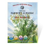 The Old Farmer's Almanac Organic Bouquet Dill Seeds - Premium Non-GMO, Open Pollinated, USA Origin, Heirloom, Herb Seeds