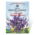 The Old Farmer's Almanac Heirloom Common English Lavender Seeds - Premium Non-GMO, Open Pollinated, Flower & Herb Seeds