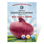 The Old Farmer's Almanac Heirloom Red Creole Onion Seeds - Premium Non-GMO, Open Pollinated, Vegetable Seeds