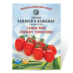 The Old Farmer's Almanac Heirloom Large Red Cherry Tomato Seeds - Premium Non-GMO, Open Pollinated, Vegetable Seeds