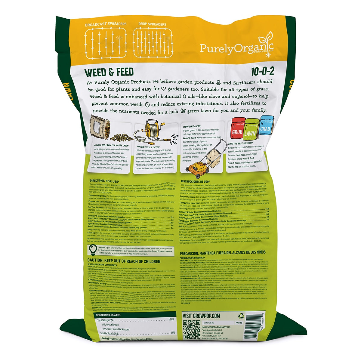 DISCONTINUED - Purely Organic Products Weed & Feed Lawn Food 10-0-2