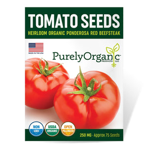 
                
                    Load image into Gallery viewer, Purely Organic Ponderosa Red Beefsteak Tomato Seeds - USDA Organic, Non-GMO, Open Pollinated, Heirloom, USA Origin, Vegetable Seeds
                
            