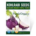 Purely Organic Heirloom Kohlrabi Seeds - Purple Vienna (Approx 500 Seeds)