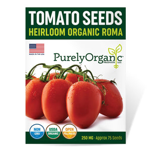 
                
                    Load image into Gallery viewer, Purely Organic Roma Tomato Seeds - USDA Organic, Non-GMO, Open Pollinated, Heirloom, USA Origin, Vegetable Seeds
                
            
