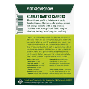 
                
                    Load image into Gallery viewer, Purely Organic Scarlet Nantes Carrot Seeds - USDA Organic, Non-GMO, Open Pollinated, Heirloom, USA Origin, Vegetable Seeds
                
            