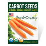 Purely Organic Scarlet Nantes Carrot Seeds - USDA Organic, Non-GMO, Open Pollinated, Heirloom, USA Origin, Vegetable Seeds