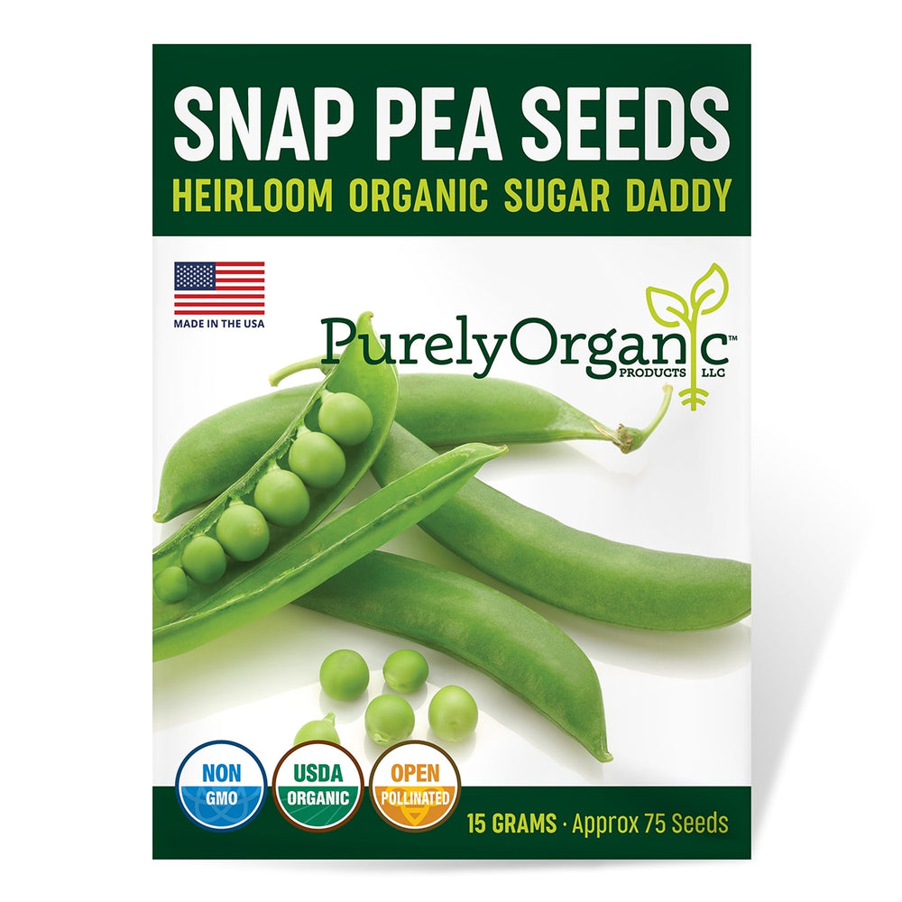 Purely Organic Heirloom Snap Pea Seeds - Sugar Daddy (Approx 75 Seeds)