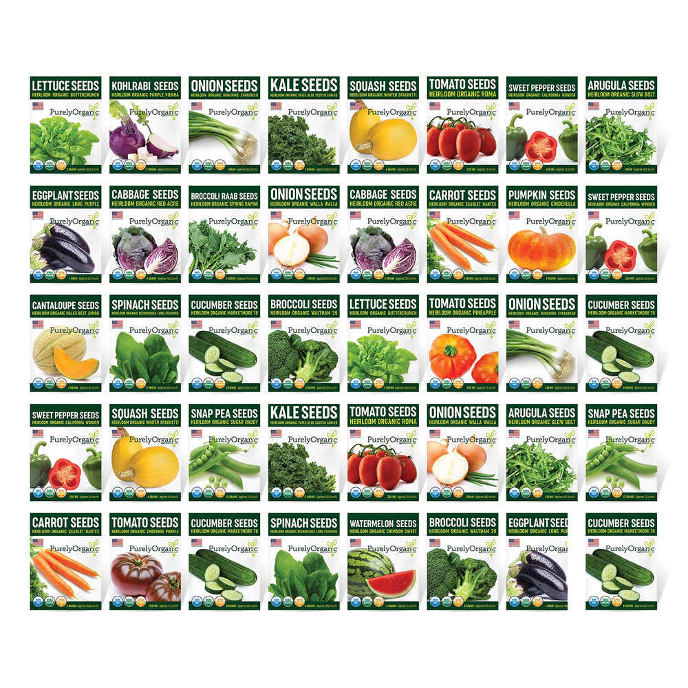 Purely Organic Vegetable Seed Variety Pack (40 USDA Organic, Heirloom, –  SimplyGro
