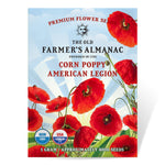 The Old Farmer's Almanac American Legion Corn Poppy Seeds - Premium Non-GMO, Open Pollinated, USA Origin, Flower Seeds