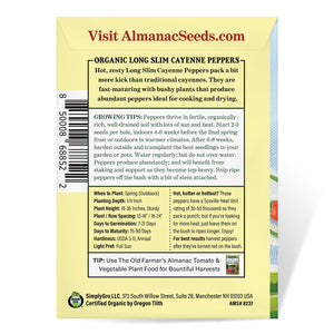 
                
                    Load image into Gallery viewer, The Old Farmer&amp;#39;s Almanac Organic Cayenne Pepper Seeds (Long Slim) - Approximately 30 Seeds
                
            