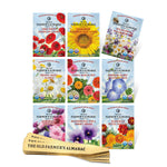The Old Farmer's Almanac Premium Flower Garden Starter Kit with Wooden Plant Markers (9 Seed Packets - Over 8000 Seeds)