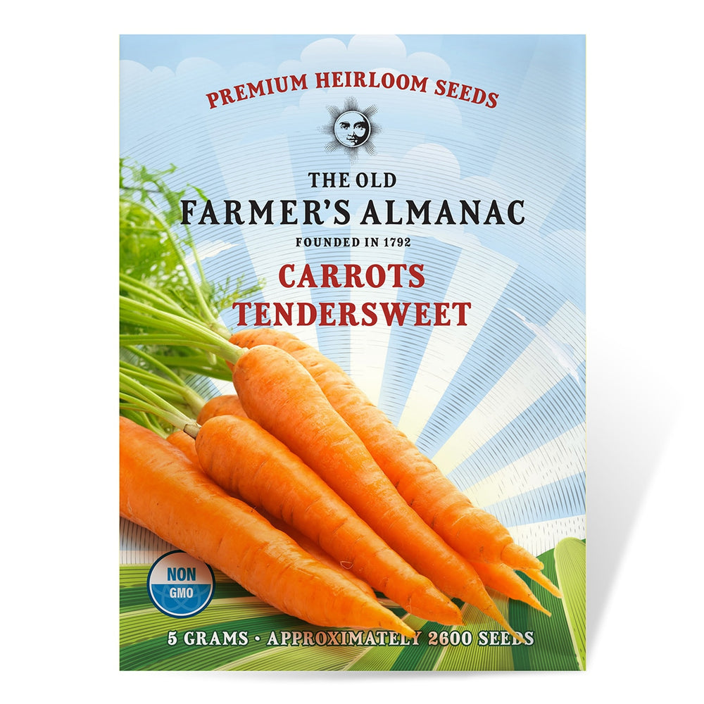 The Old Farmer's Almanac Heirloom Tendersweet Carrot Seeds - Premium Non-GMO, Open Pollinated, Vegetable Seeds