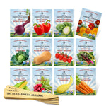 The Old Farmer's Almanac Heirloom Vegetable Garden Starter Kit with Wooden Plant Markers (12 Seed Packets - Over 5000 Seeds)